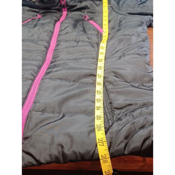 Joe Boxer 1X Black&Pink Trim Womens Zip Up Jacket Faux Fur Trim Hood Removable - Picture 8 of 9